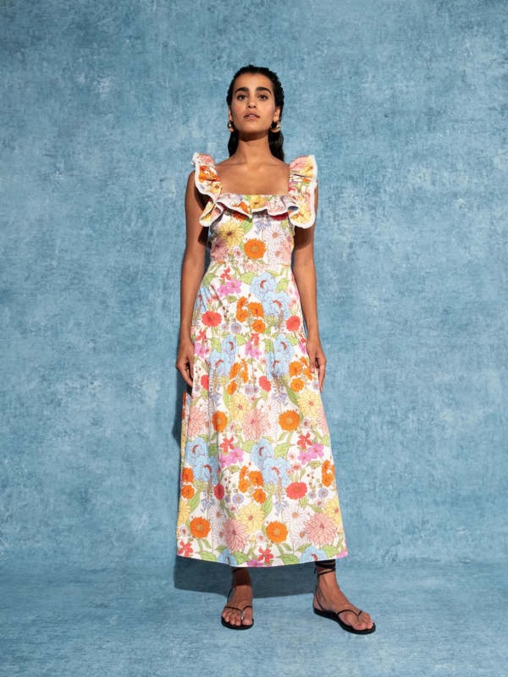 Borgo De Nor Jessie floral-print cotton midi dress size 2